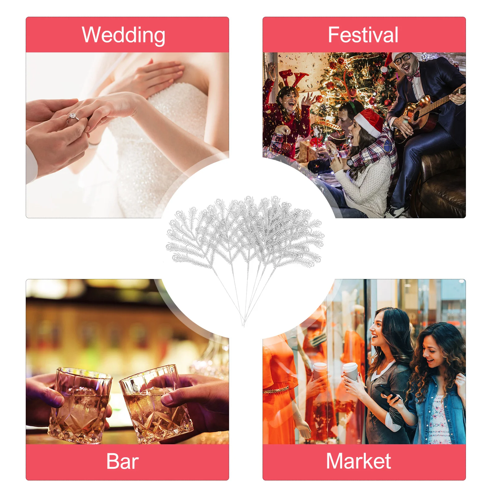 

6Pcs Christmas Tree Decoration Ornaments Glitter Leaf Pendant for Home Party Decor Creative Xmas Hanging Ornament Delicate Leaf