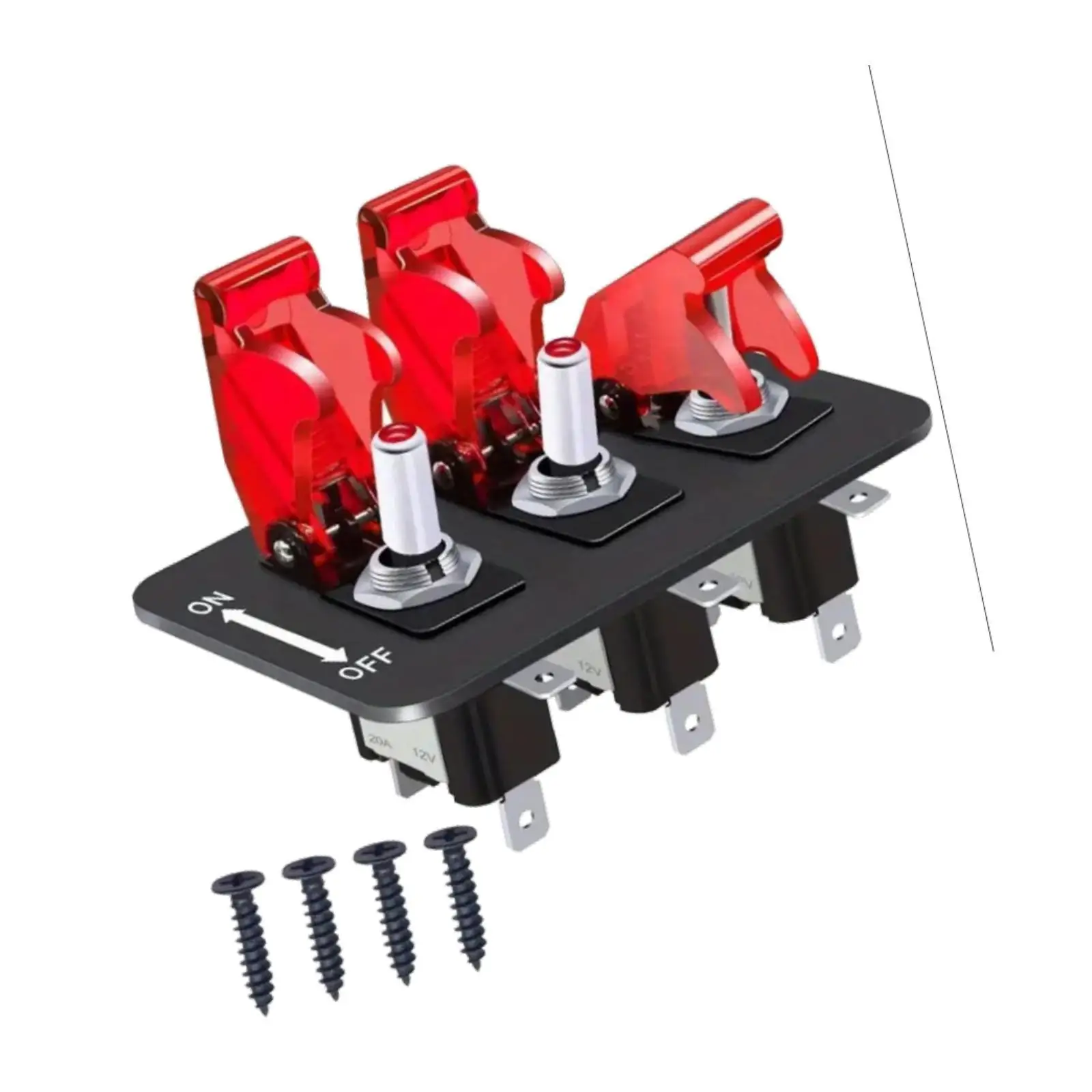 

5pack/lot 3 Group LED Indicator Light Toggle Switch Panel For Competitive Car Truck Build Projects RVs