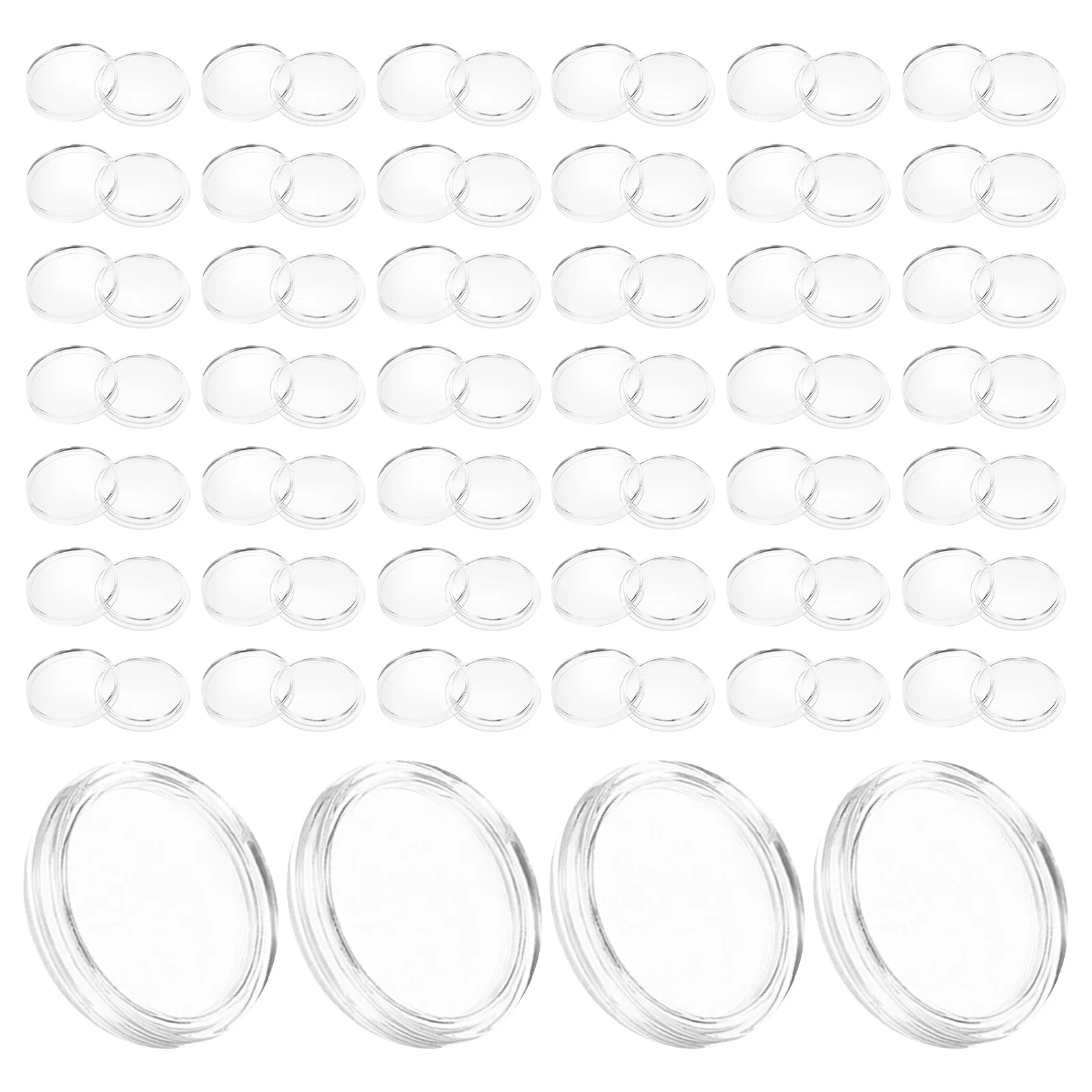 

100Pcs Clear Coin Cases Transparent Coin Collection Box Single Holders for Collectors Protection Storage Coins Holder