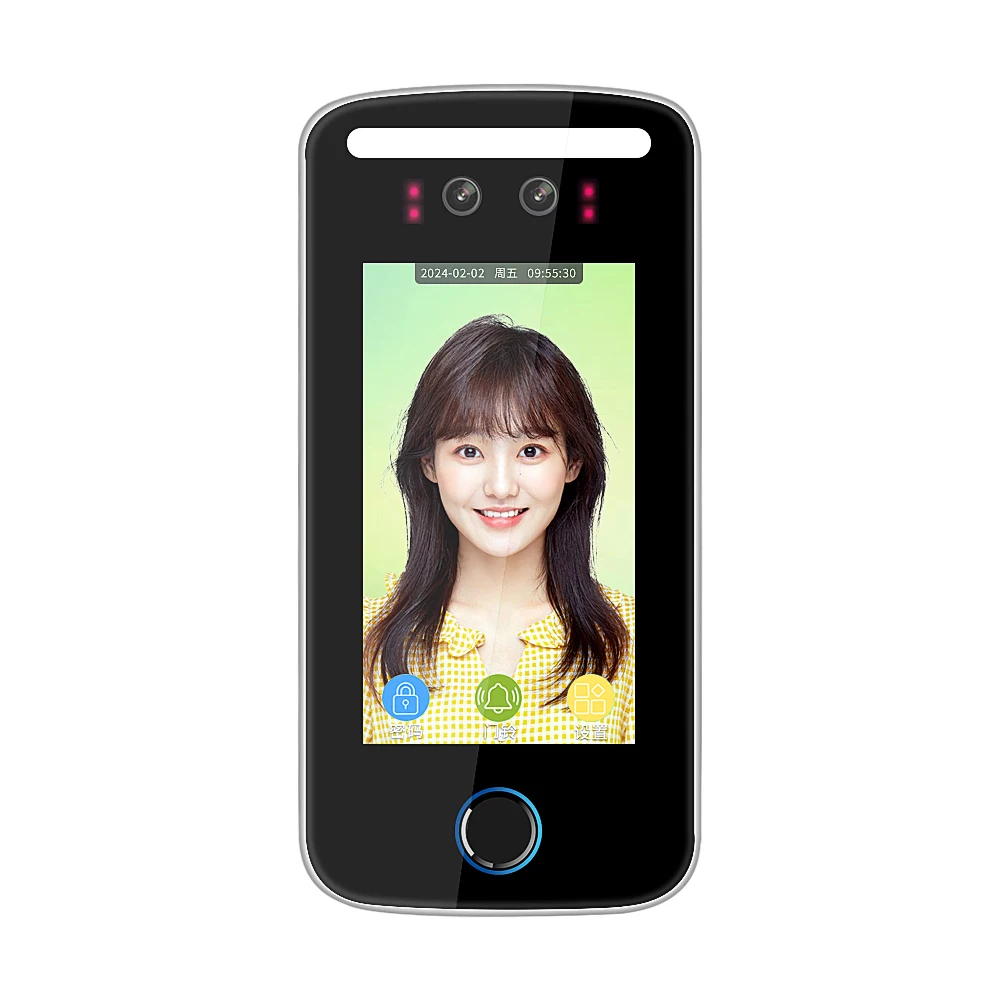 Tuya Smart Face Recognition WIFI TCP USB Time Attendance Machine 5 Inch Touch Screen Mask Liveness Facial recognition App Unlock