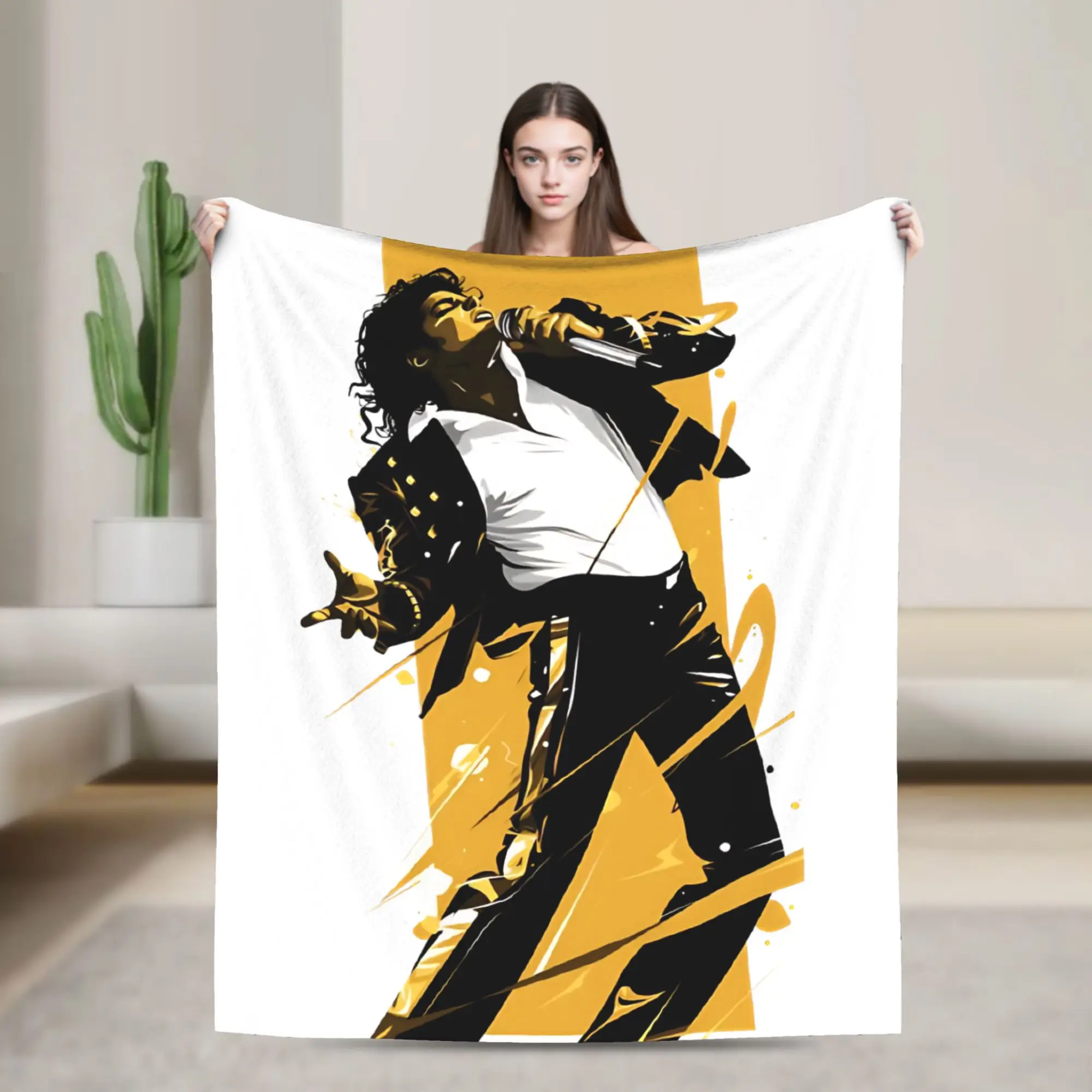 MJ Pop King Blankets Flannel All Season J-Jacksons Singer Multi-function Soft Throw Blanket for Sofa Office Bedspread