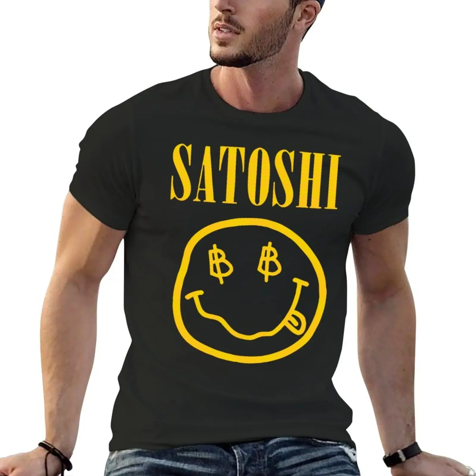 

Satoshi Yellow Funny T-Shirt anime clothes cheap stuff heavyweights mens graphic t-shirts funny