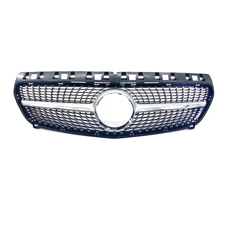 For Mercedes BENZ W176 2013-2015 Diamond Style Silver or Black Color ABS Grille