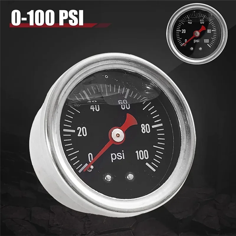 

Adjustable Fuel Pressure Regulator Kit Oil 0-100Psi Gauge -6AN Black-Y79A