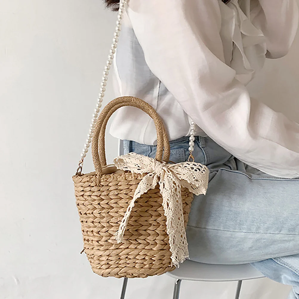 1Pcs Stylish Woman Straw Bag Unique Creative Travel Messenger Tote Beach Party Handbag Straw Woven Bag Travel Handbag