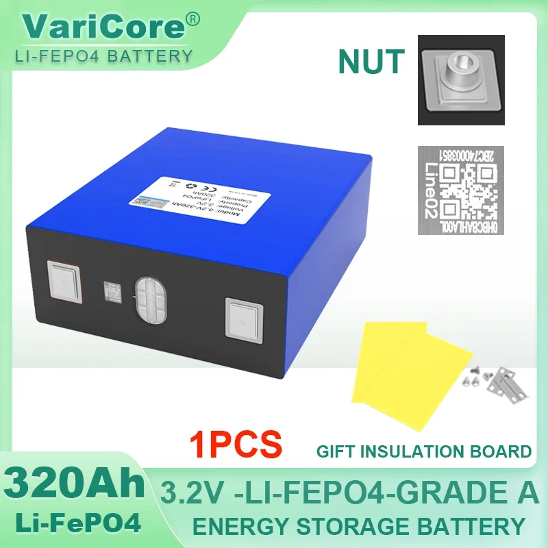 1pcs 3.2V 320Ah Lifepo4 Rechargeable Battery Lithium Iron Phosphate Travel Solar RV Campers Cell 4s 12v 24v batteries Grade A