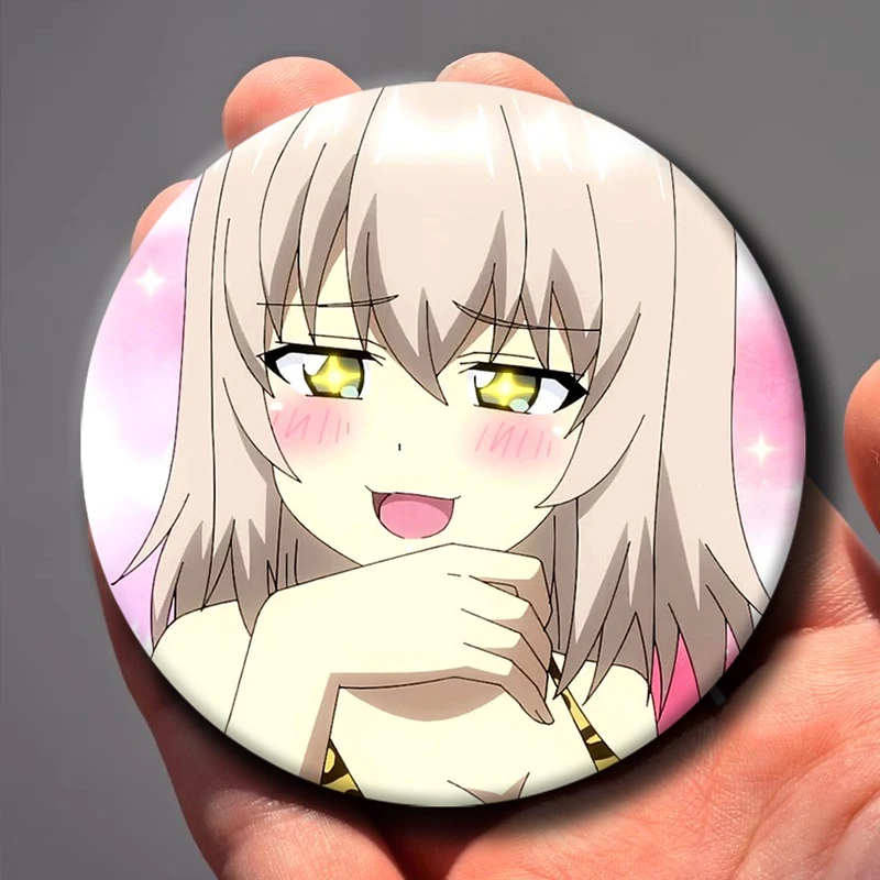 58mm G-GIRLS Und PANZER Brooches Cartoon Figure Badge Miho Nishizumi,Saori Takebe,Hana Isuzu,Yukari Akiyama,Mako Reizei Brooches