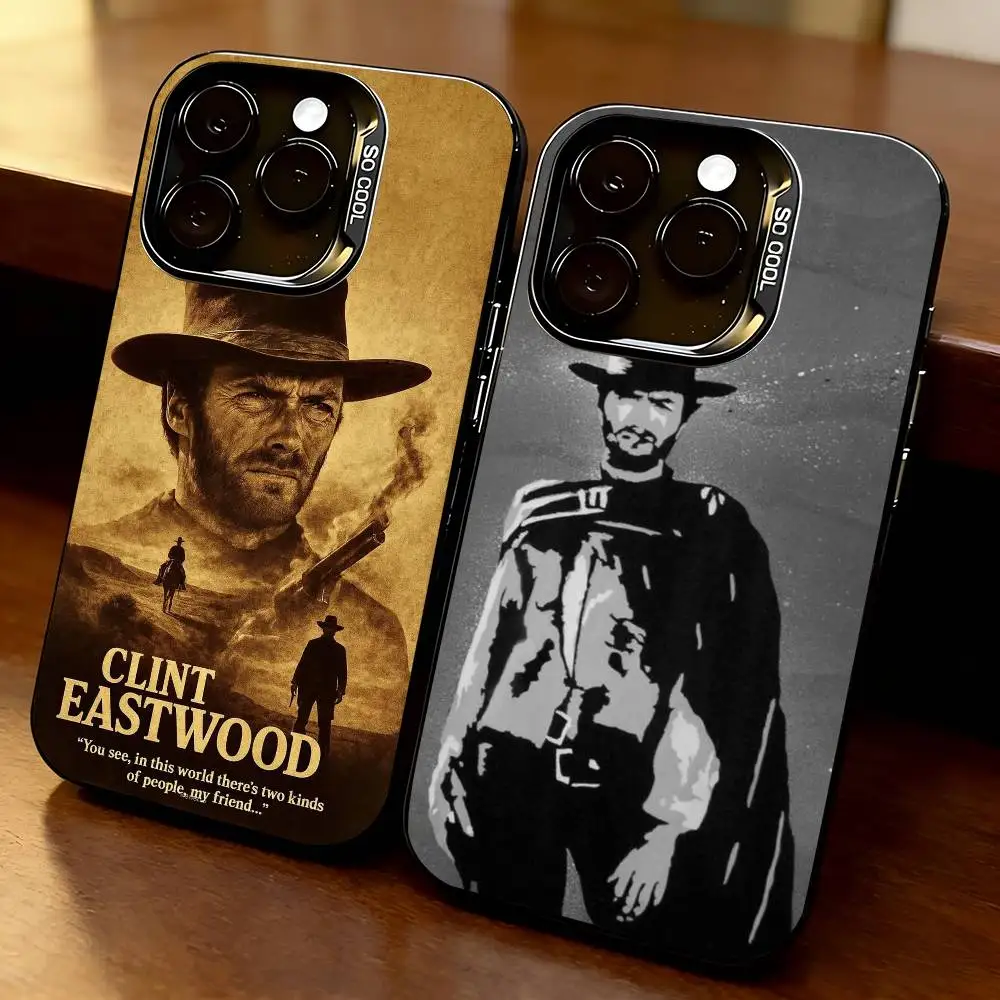 

Clint Eastwood Graphic-c Phone Case For iPhone 17,16,15,14,13,12,11 Plus,Pro Max,XS,Colorful Silver Phone case Funda Cover