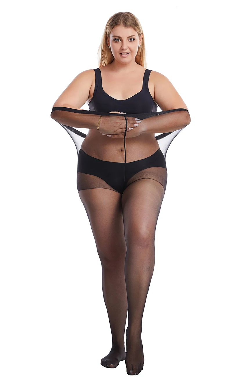 Sommer 20D Ultra dünne durchscheinende Strumpfhosen Große Größe Frauen Große Strumpfhosen Super Elastische Königin Größe Sexy Nylon Plus Größe Strümpfe – Detail 8