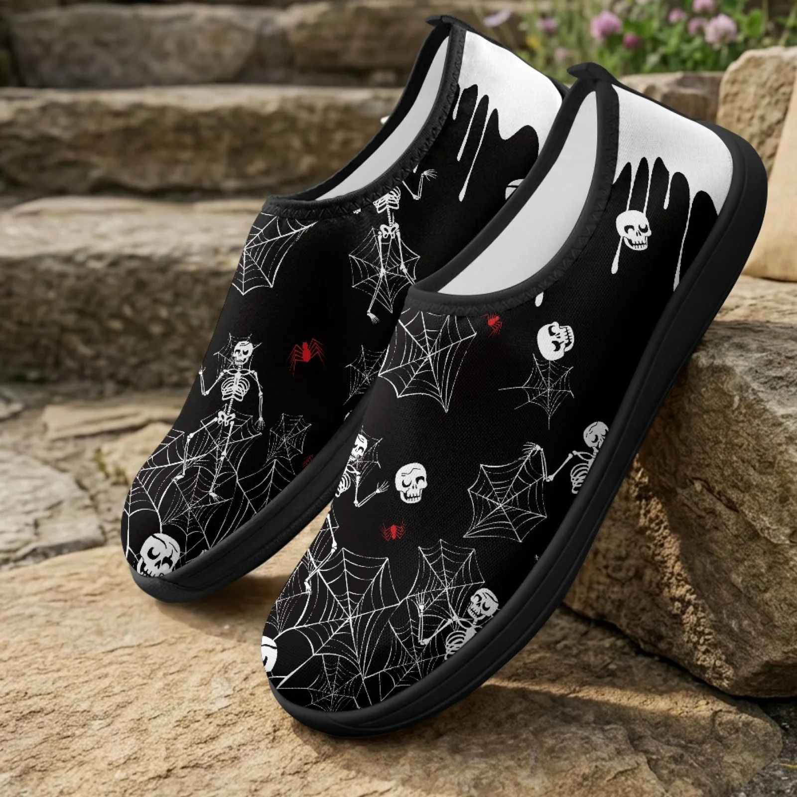 PENSTROLL Skull Workout Trainers Polyester & EVA House Shoes Wide Width Workout Gym Shoes for Indoor Fall Fashion