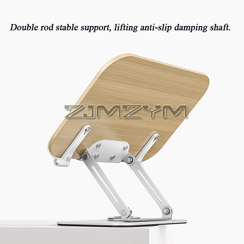 Desktop Wooden Rotating Reading Stand Multi-functional Height Angle Adjustable Sitting Upright Reading Bookshelf