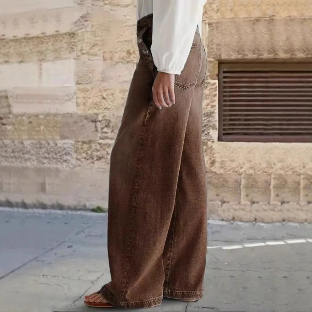 

Women's Y2K Retro Streetwear Custom Medium-Wash Loose Designer Jeans Casual Relaxed Fit Girl's Jeans