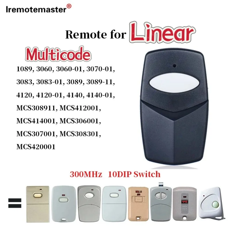 リニアマルチコード 3060 3089 308911 1089 4120 ガレージドアリモコン 300mhz MCS308911 MCS412001 MCS414001と互換性あり