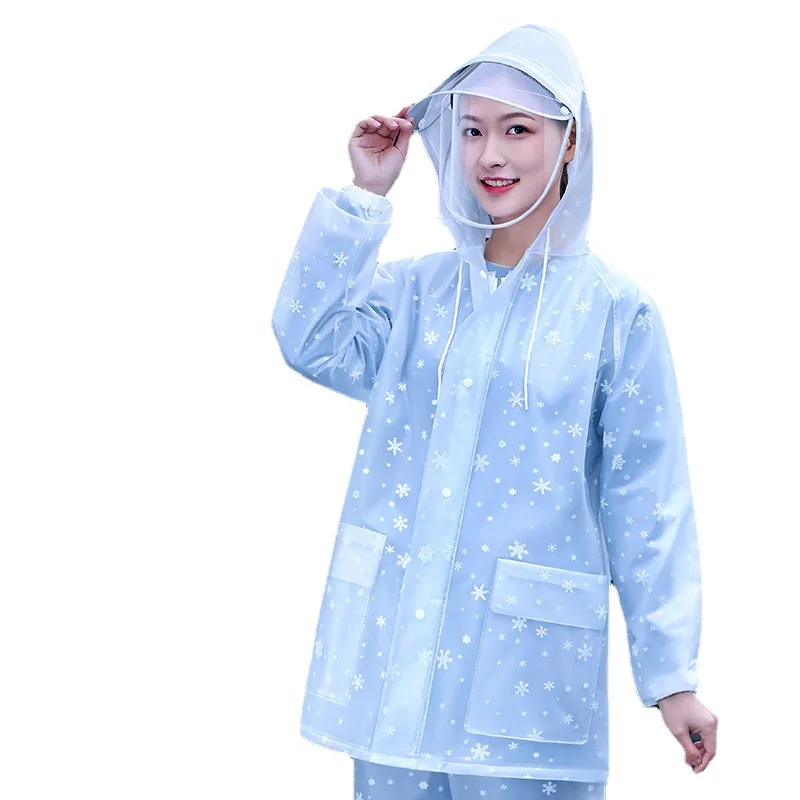 Raincoat and rain pants are suitable for women with thickened adult body and rainproof men\'s raincoat and rain pants