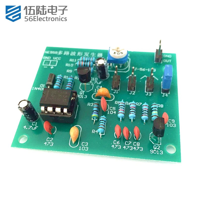 NE555 Multi-channel Waveform Generator DIY Electronic Kit Square Sawtooth Triangular Sine Wave Welding Spare Parts Set