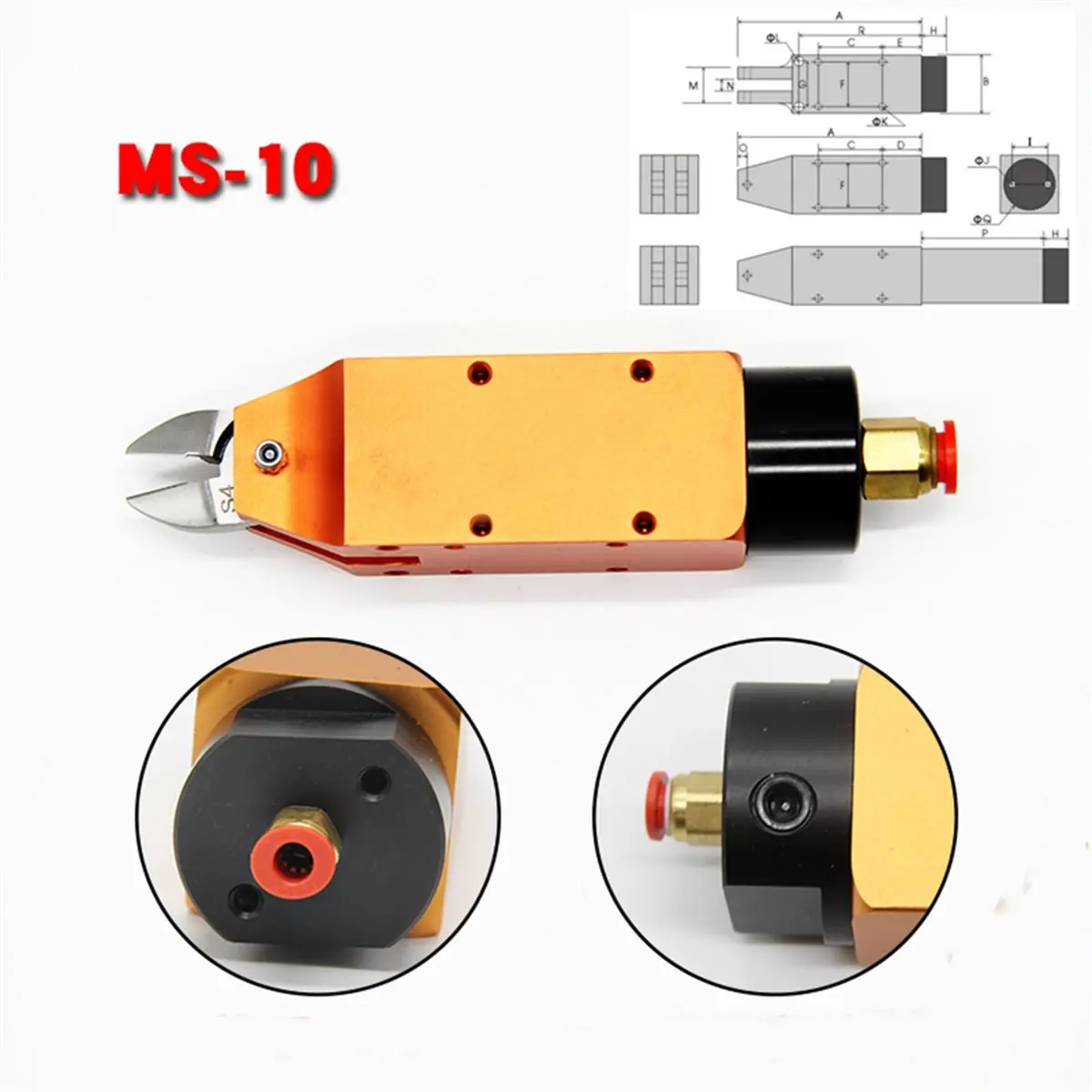 Multi-use Gear MS-10+S4 Pneumatic Air Nippers Scissors, Pneumatic Metal Wire Cutting Tool for Plastic Metal, and Wire Cutting