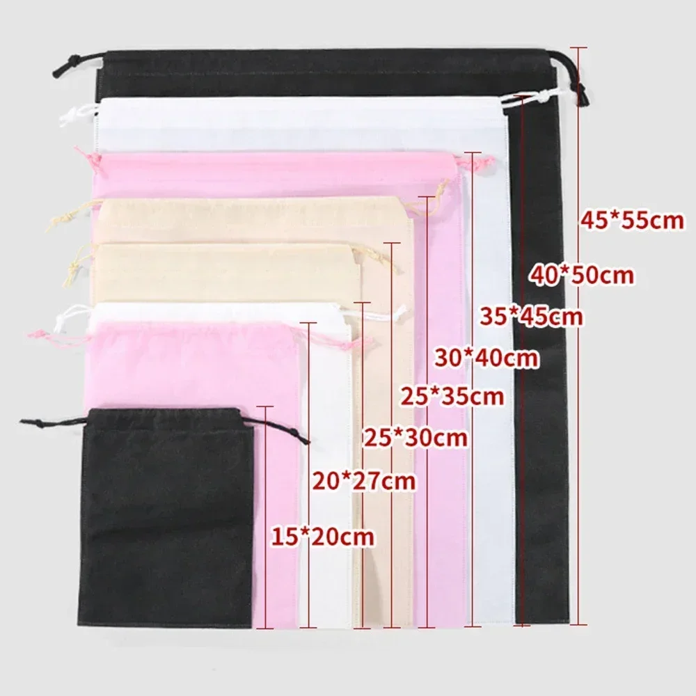 

20 pcs Storage Bag Non-woven Travel Pocket Drawstring Bags Dust-proof Home Supplies Storage Shoes Organizer accept print logo