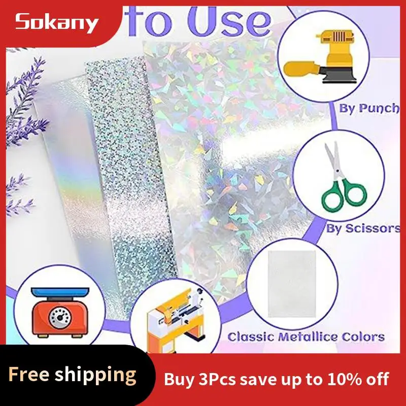 A59E-30-Pack Metallic Holographic Cardstock Shiny Fluorescent A4 Thick Cardstock Mirror Paper For Card Making Scrapbooking