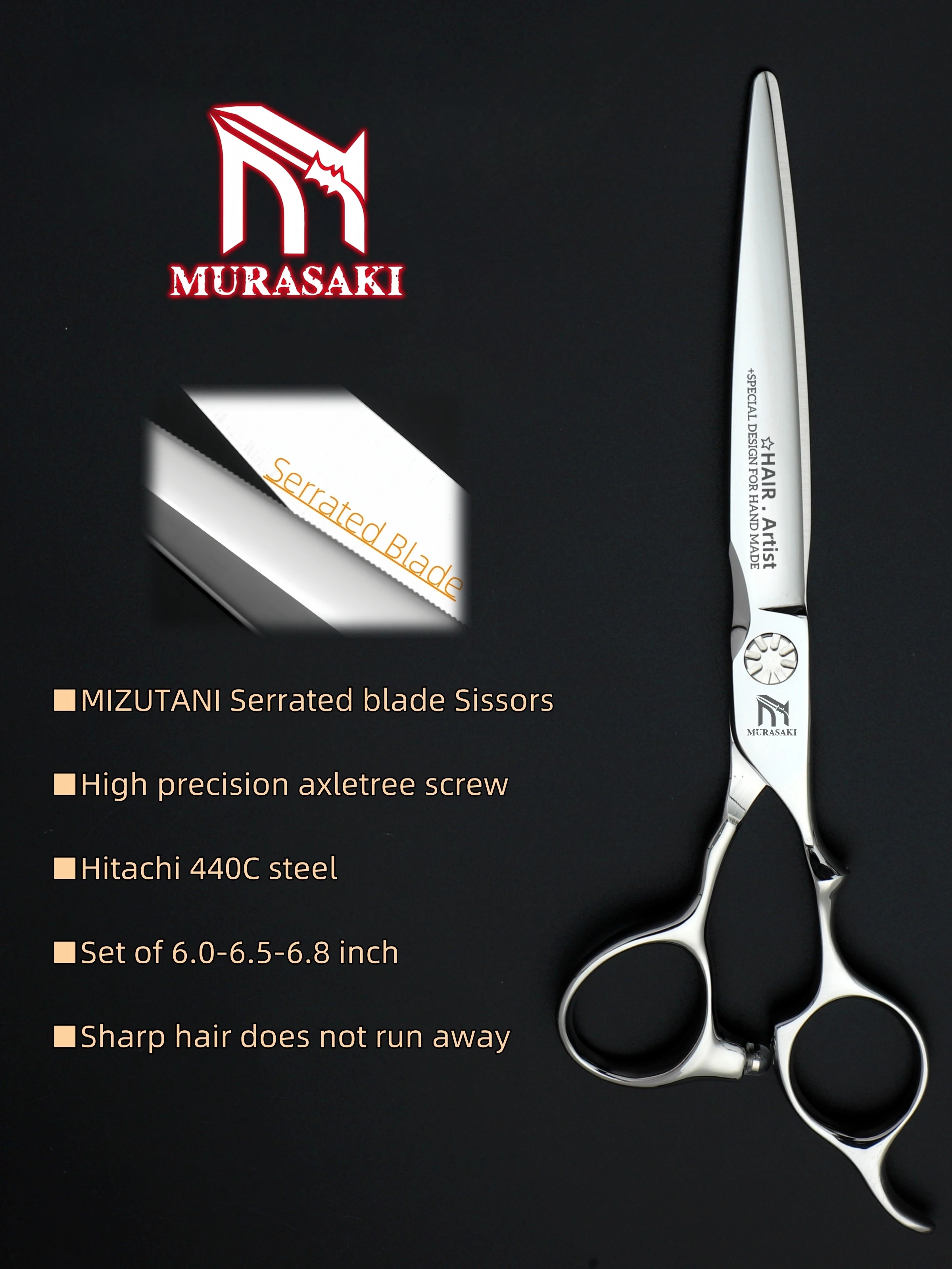 Professionelle Haarausdünnungsschere mit Matter Oberfläche, VG10 Kobaltstahl Friseurschere, Scharfe und Langlebige Haarschneidemaschine – Detail 14
