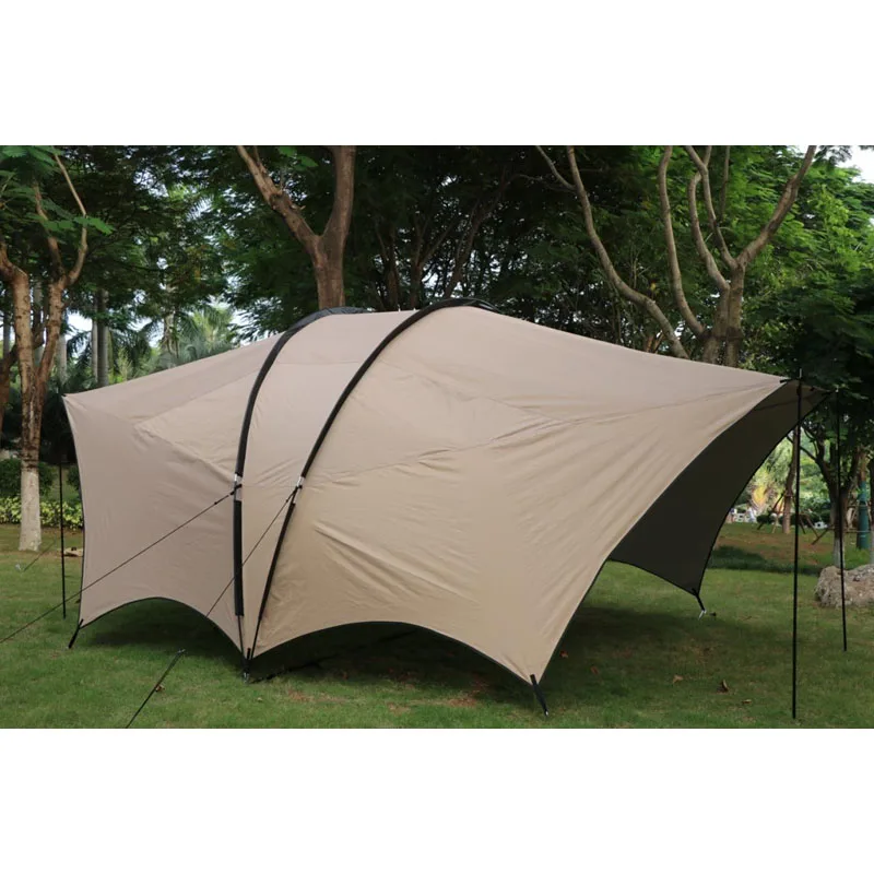 Double Frame Rods Outdoor Sunshade Awning Anti-ultraviolet Super Large Habi Military Tent Canopy Beach Living Room Cooking Tarp