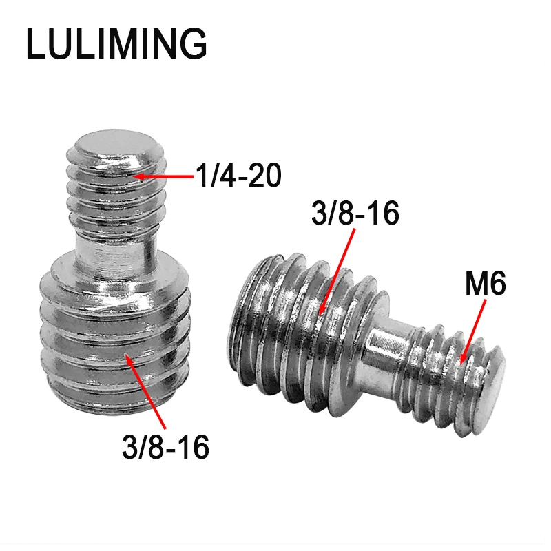 3/8-16 to1/4-20 M6 Camera Conversion Screw Tripod Ballhead Adapter Mount Screw Quick Release Plate Photography Accessories