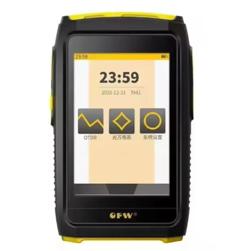 MINi OFW OTDR Active Fiber Live Test 1550nm 20dB Fiber Optic Reflectometer Touch Screen VFL OLS OPM FWT-100
