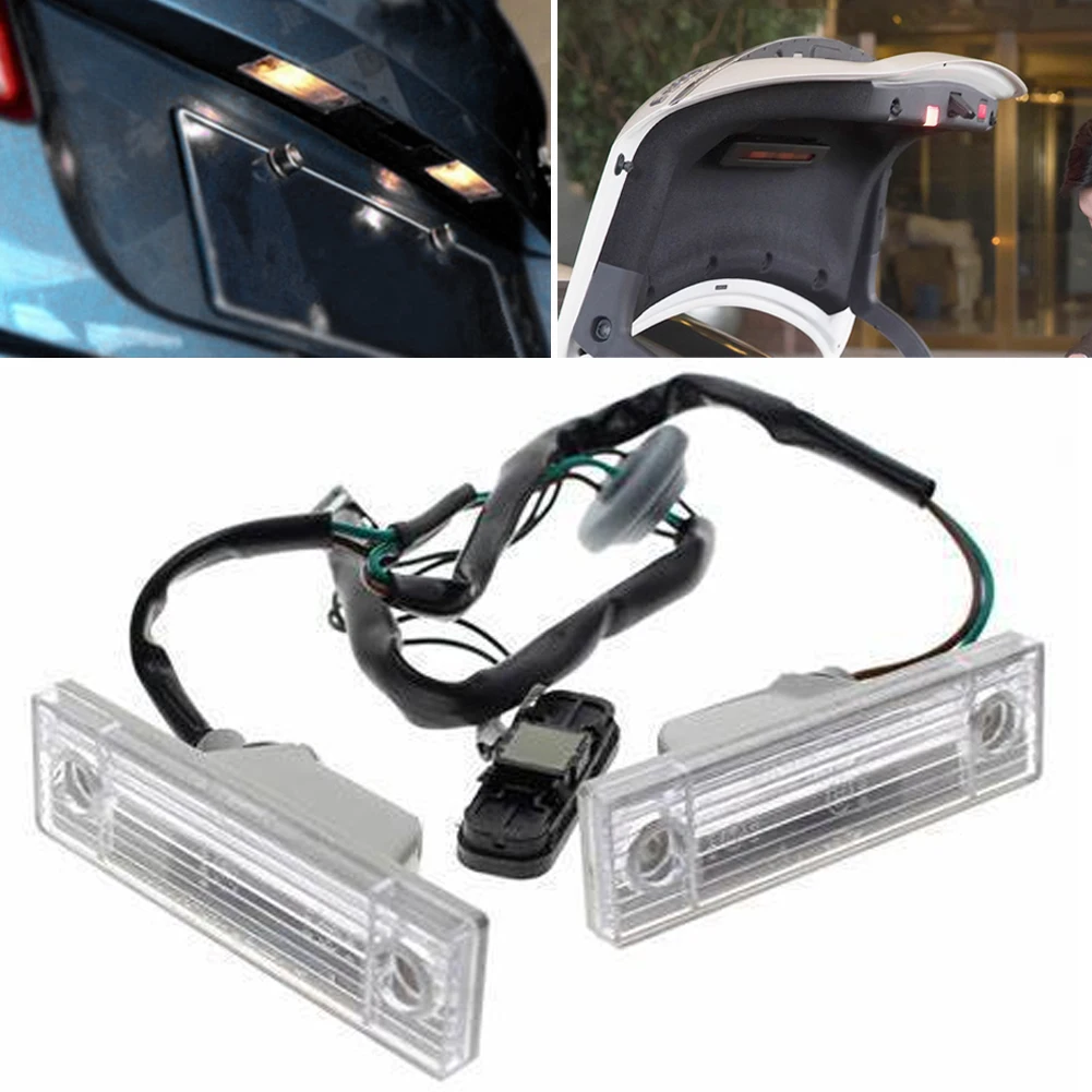 2X Rear Car License Plate Light Lamp W/ Trunk Release Switch Lock Tailgate Lid Button for Chevrolet Chevy Cruze Orlando 95961097