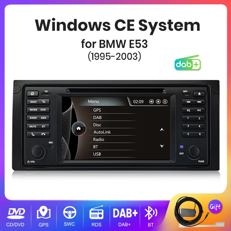 AWESAFE For BMW 5 Series E39 X5 E53 M5 1996-2003  Car Radio Multimedia  7inch  2 din  Autoradio Stereo DVD RDS DAB+