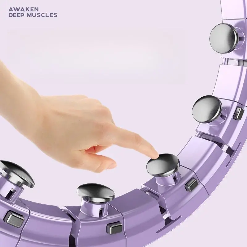 Smart Weighted Fitness Hoop for Women Men Detachable Silent Exercise Hoop With Massage Balls Adjustable Waist Slimming Hoop