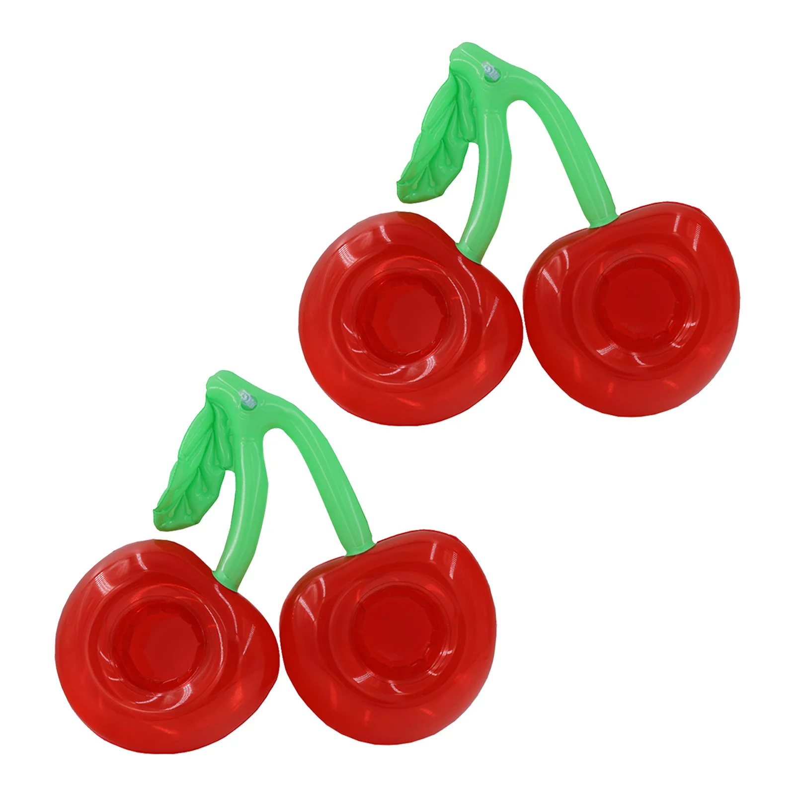 Portavasos flotante duradero de Pvc Premium de doble boca de cereza inflable para piscina, fiesta en la playa, uso en agua al aire libre, 2 uds.
