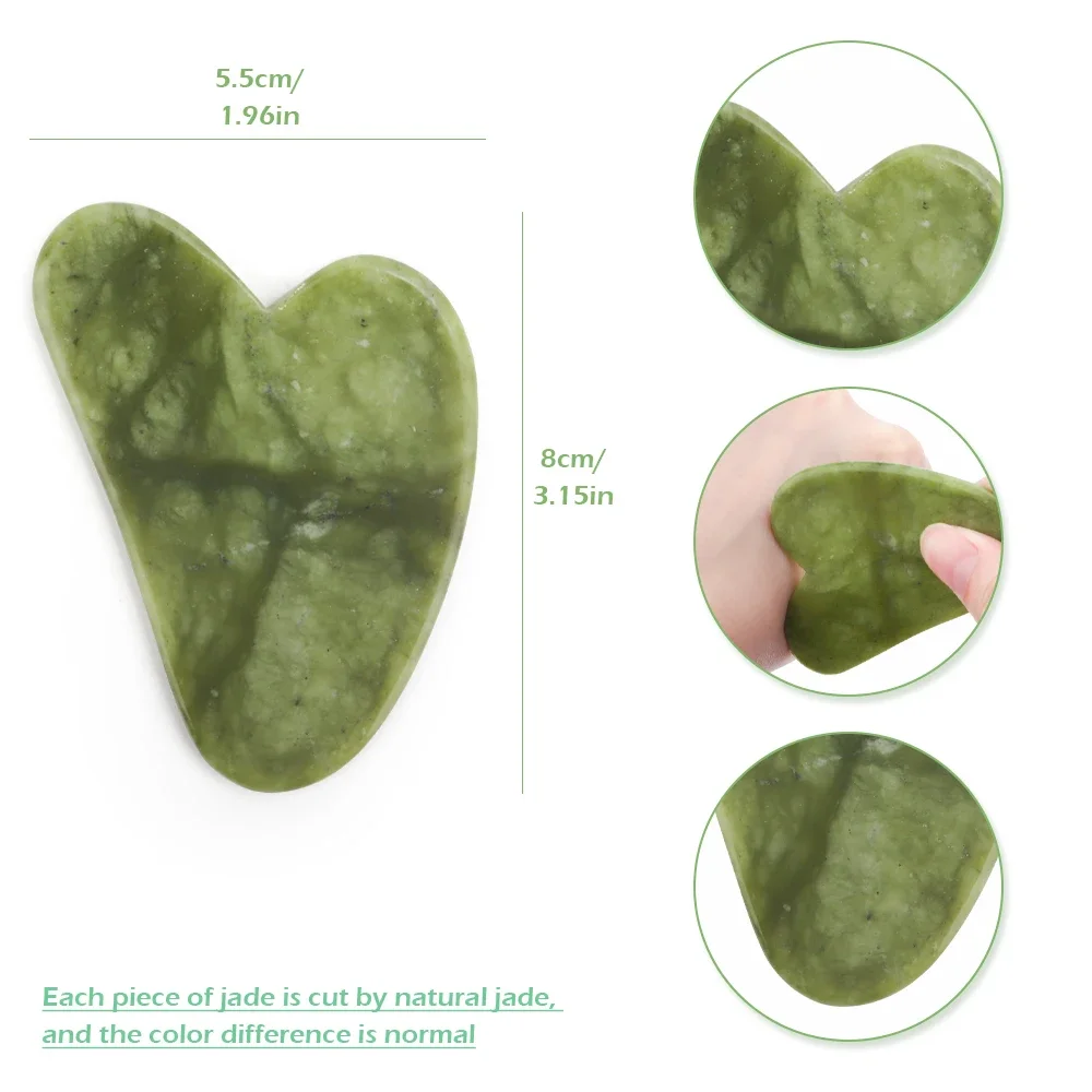 Natural Jade Gua Sha Scraper Facial Massager Tool Guasha Massage Board Face Lift Slim Gouache Scraper Scraping Plate Skin Care