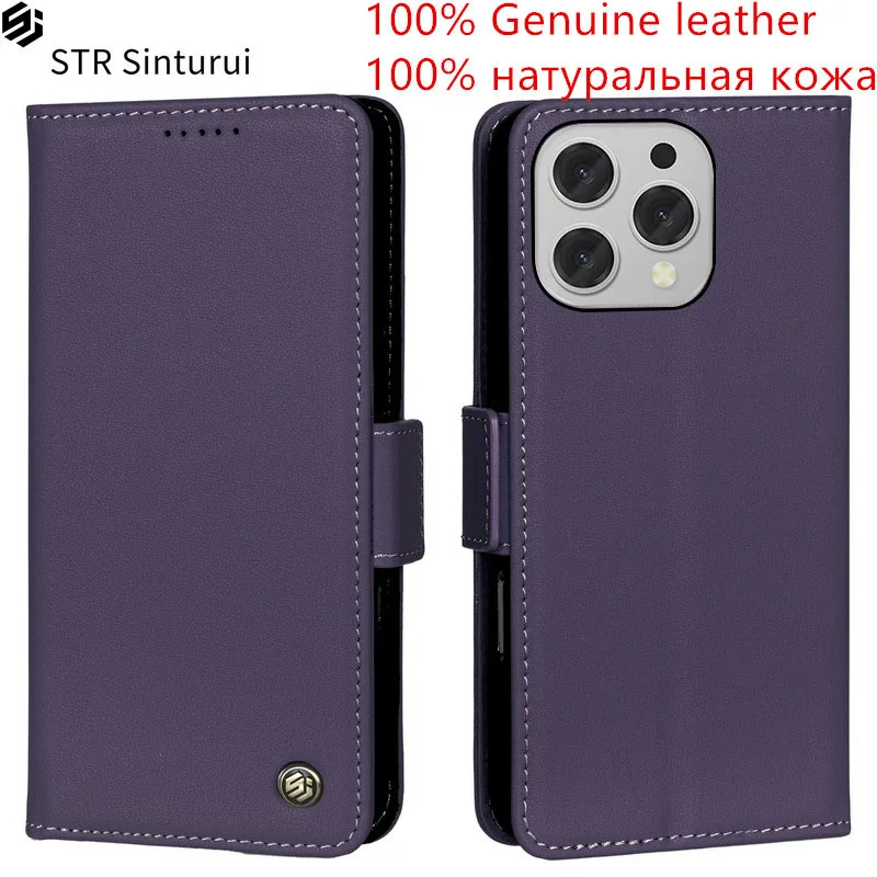 

STR 100% Genuine Nappa grain leather card Slot Wallet Cover For Doogee N55 PIus Pro X96 X97 Pro Flip Fall prevention phone Case