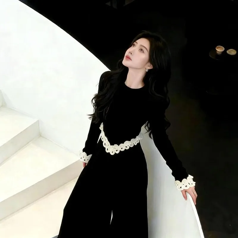 Huge Good-looking Early Autumn Korean Temperament Ootd Wear Super Fire Age Reduction Cold Rich Daughter Miu Popular Suit