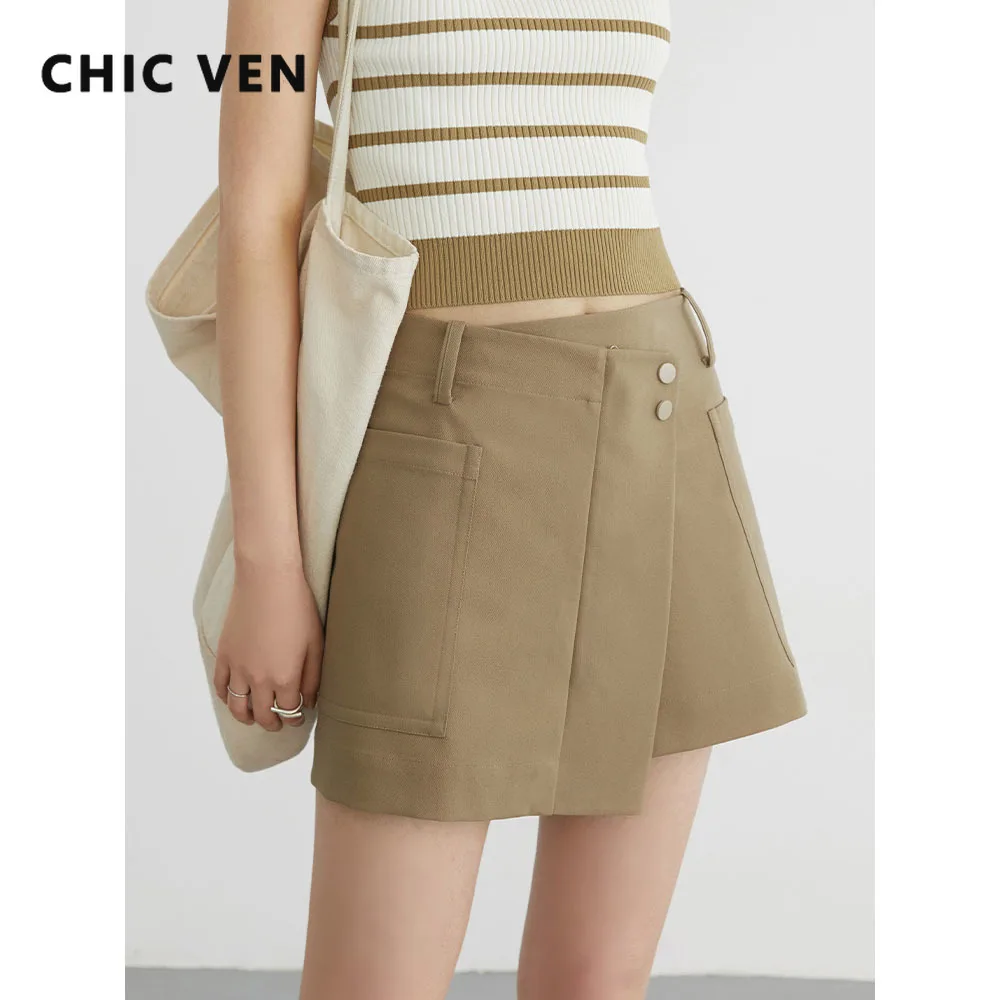 

CHIC VEN New Women's Irregular Skirt Solid Simple A-line Female Skirts Trendy Clothes Office Ladies Fashion Spring Summer 2023