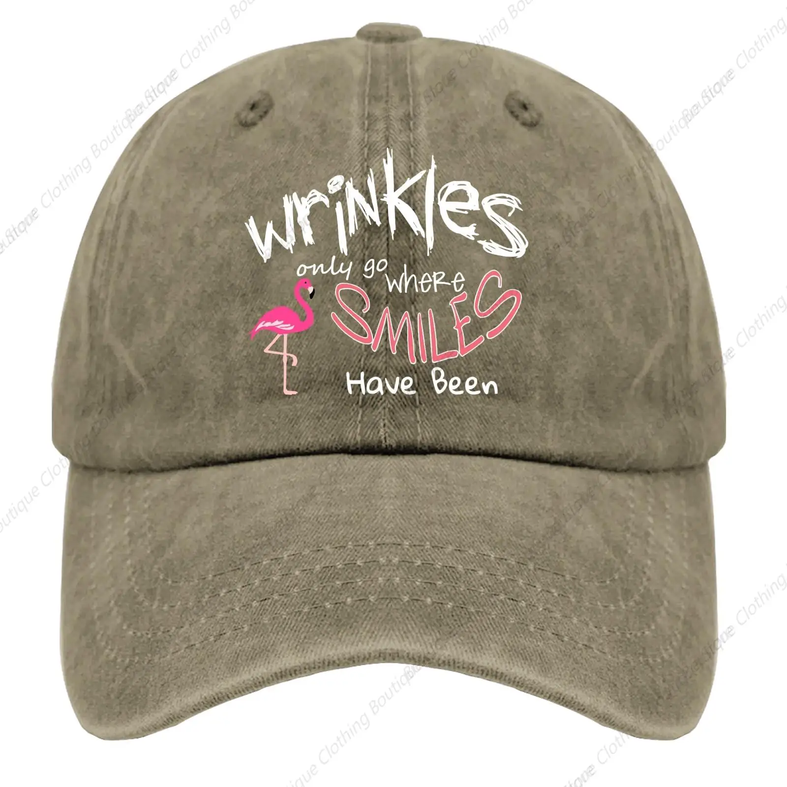 Wrinkles Only Go Where Smiles Have Been Golf Hat Army Hat Pigment Khaki Dad Hat Gifts for Girlfriends Baseball Caps