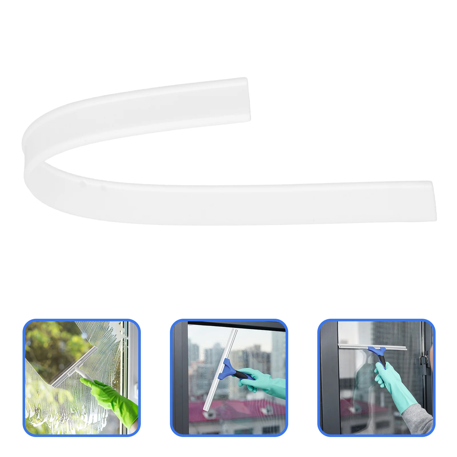 

Silicone Glass Squeegee Replacement Strip Flexible Cut-to-Size Window Shower Door Cleaning Tool Streak-Free Glass Wiper