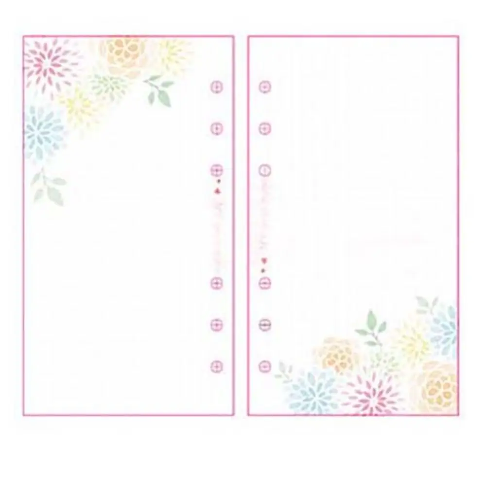 101Sheet A5 A6 A7 Loose-Leaf Refill Paper Flower Cake Inner Refill Spiral Binder Paper 6-hole Paper Stationery