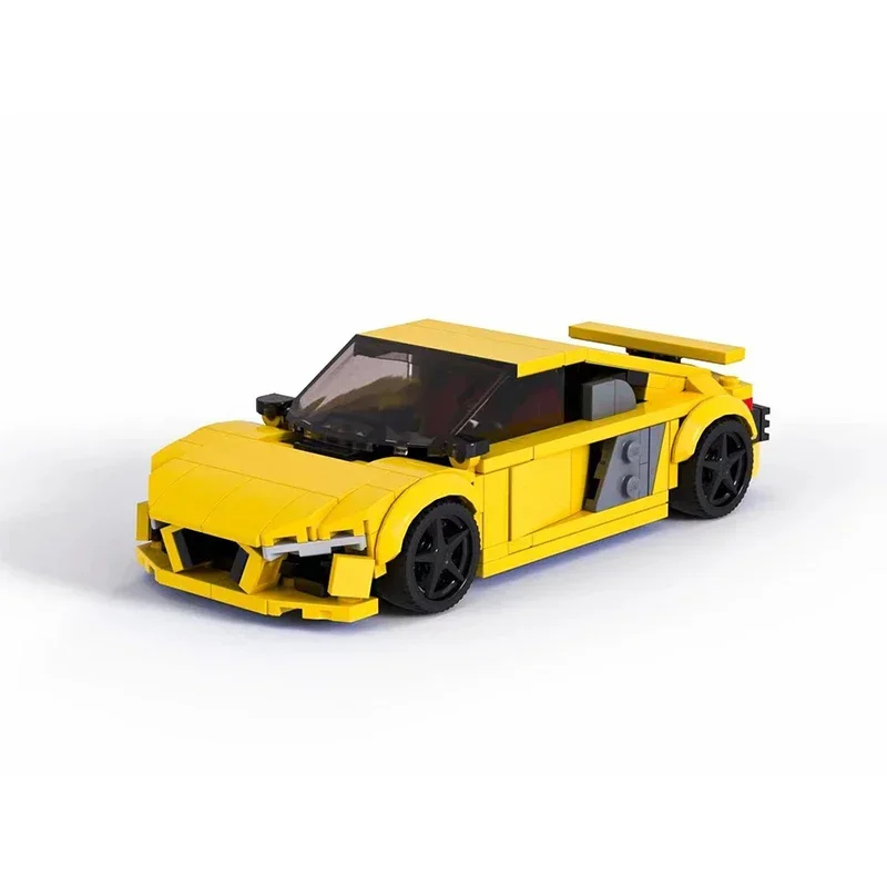 MOC-City Sports Cars Model Building Bricks para crianças, Speed Champion R8, Modular Technology Gifts, Holiday Assemble Toys Suit