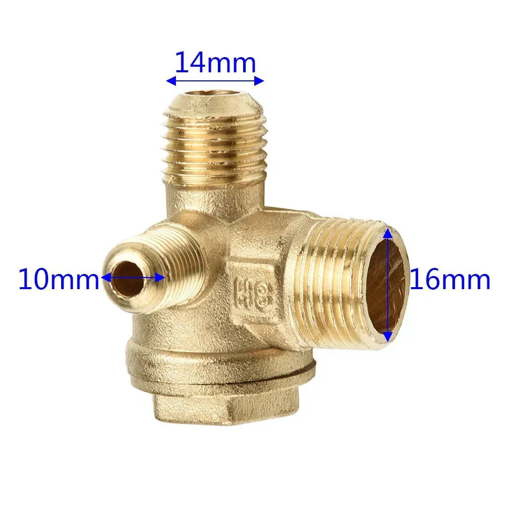 3 Port Brass Central Pneumatic Valves Air Compressor Check Valve Thread Male Thread Check Valve Connector Tool DIY Home Tools