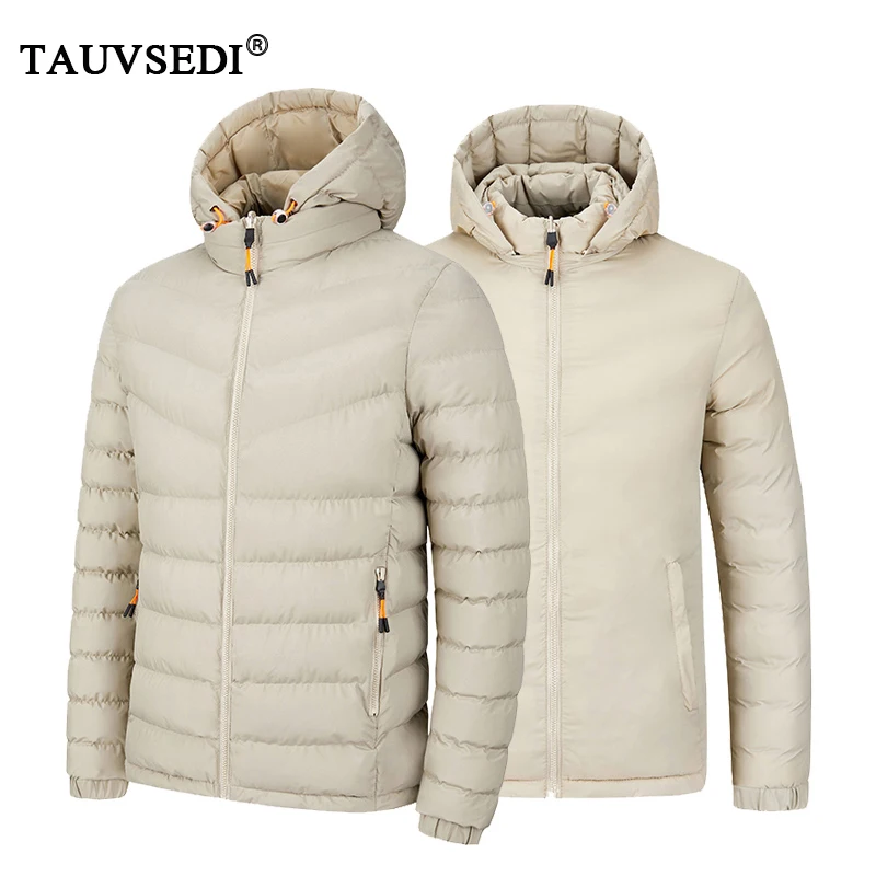 

Winter Men Casual Hooded Windproof Parka Jacket Coat Man Double Wear Detachable Hat Parka Man Solid Overcoat Outwear Windbreaker