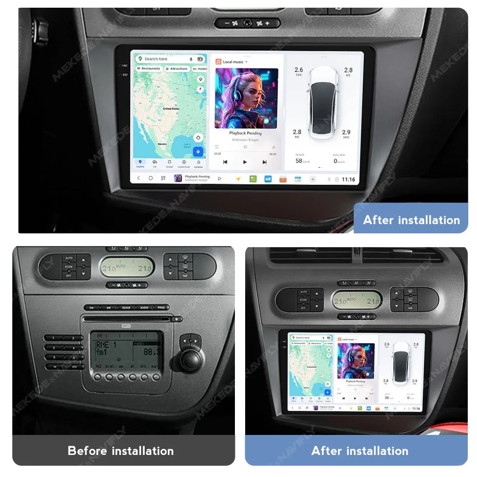 DUDUAUTO DUDU7 AKM7739DSP Auto-Multimedia-Videoplayer für Seat Leon 2 MK2 2005-2012 CarPlay Autoradio 5G WiFi GPS 2Din Ohne DVD – Detail 7