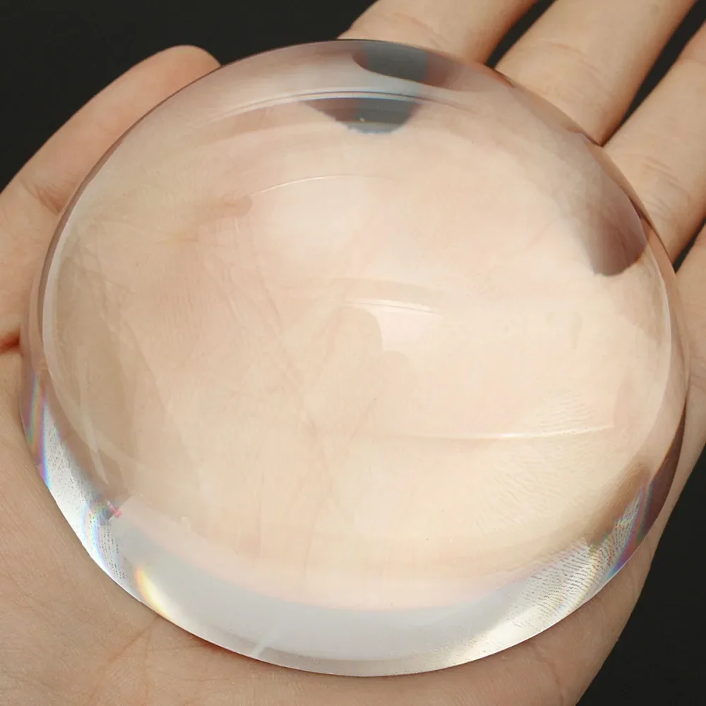 80mm K9 Clear Magnifying Crystal Dome Magnifier Reading Paperweight Hemisphere Semi Ball Crystal Ball