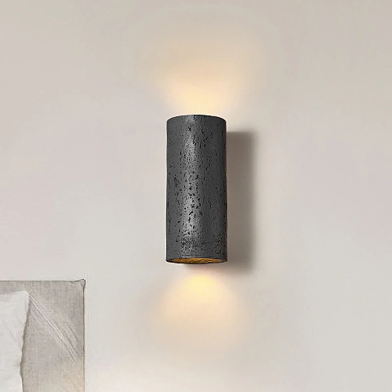 Imagem -03 - Nordic Led Wabi-sabi Cement Wall Lamp Retro Wall Lights Cabeceira Corredor Sconce Home Decoração Fixture Foyer Quarto e Restaurante