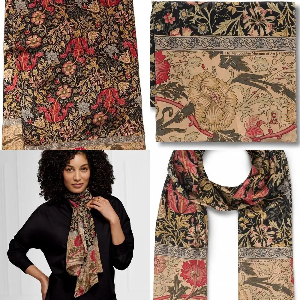

Длинный шелковый шарф Compton от William Morris, 64, импорт музея Метрополитенского искусства
