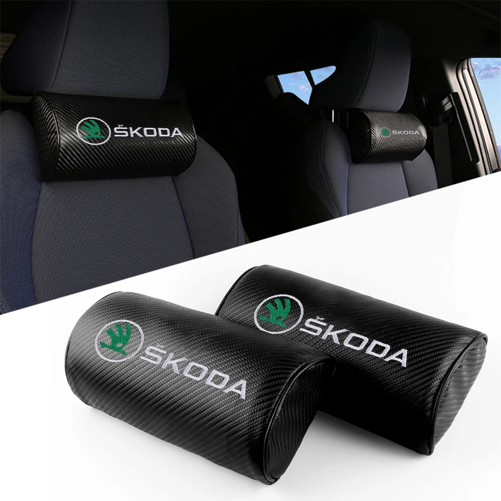 Autositzkissen Nackenstütze Reisen Kopfstütze Kopf Halsstütze für Skoda Octavia Kamiq Kodiaq Superb Rapid Karoq Yeti Fabia