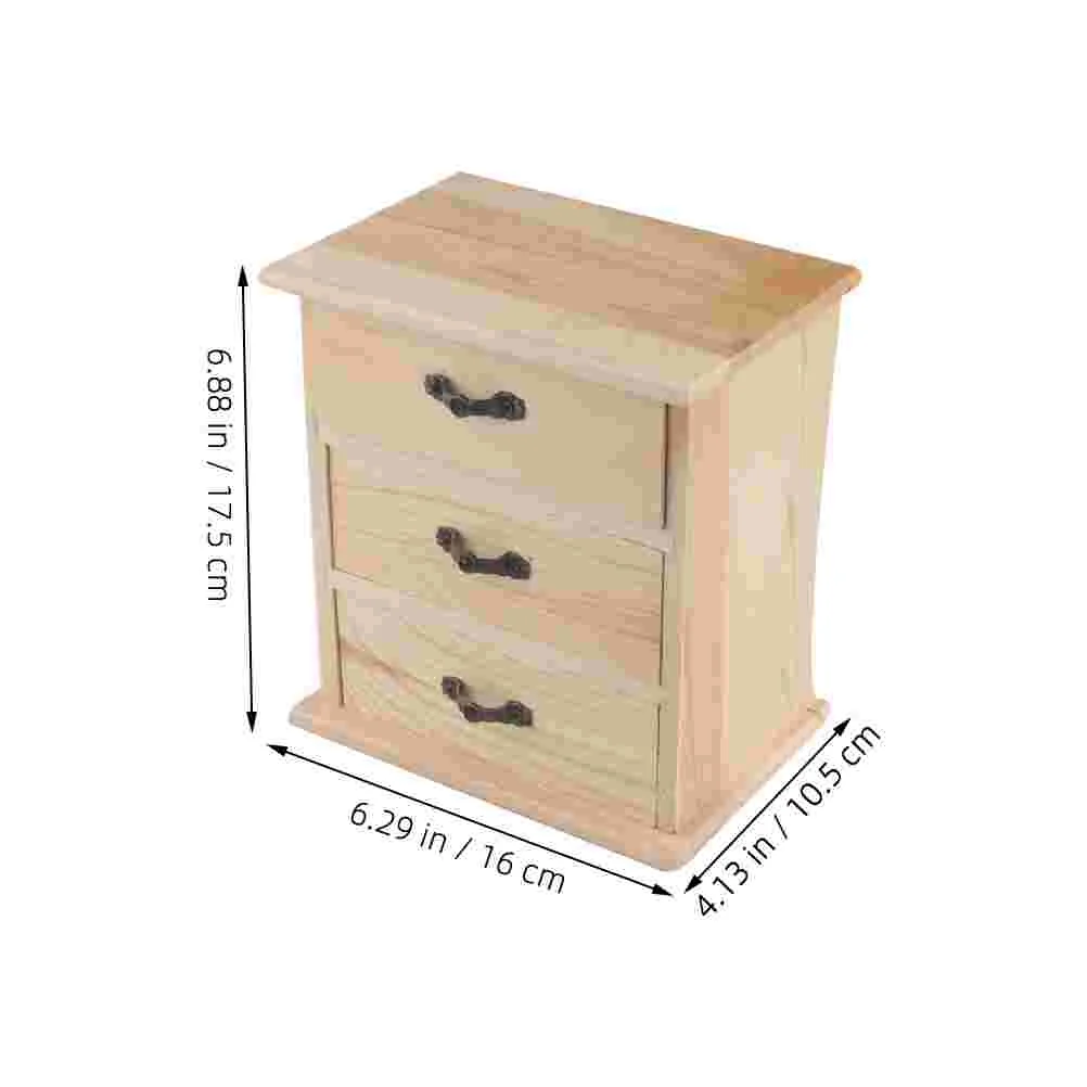 Caja de almacenamiento de escritorio, accesorios para casa de muñecas, cajones de madera, cajas pequeñas, gabinetes en miniatura para cama organizadora