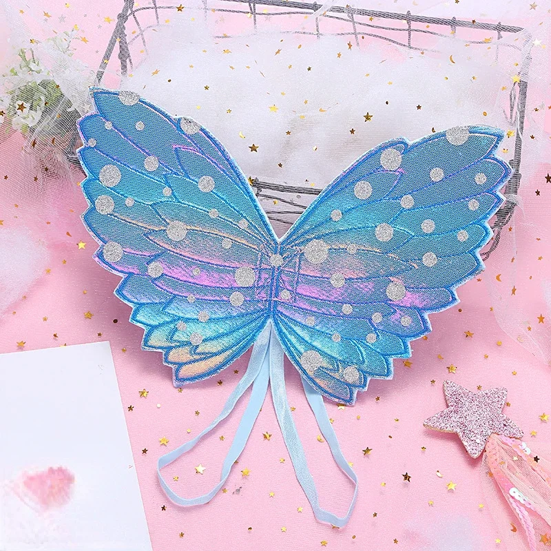 Butterfly Fairy Wings Dress Up Birthday Gift Magic Wand Stick Party Favors Costume Accessory Halloween Angel Wing for Kids Girls