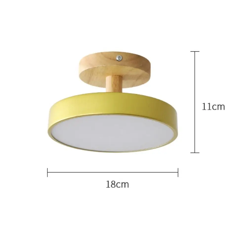 الجدار مصباح الخشب LED أضواء السقف الحد الأدنى سطح شنت قلادة مصباح ملون جولة ثريا تركب بالسقف مدخل المدخل #6