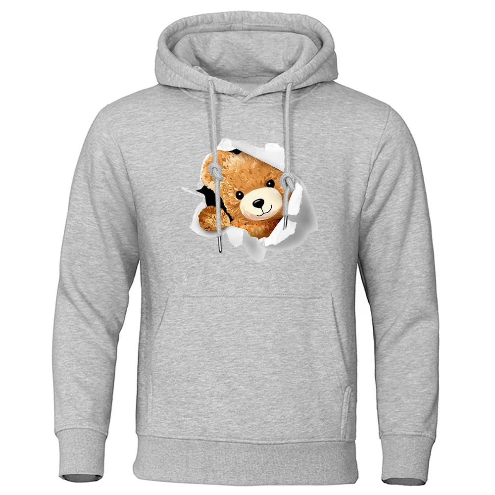 The Ted Bear Appearing In The Crack Male Sweatshirt Fashion Fur-Liner Hooded Vintage S-Xxl Hoodies High Quality Clothes