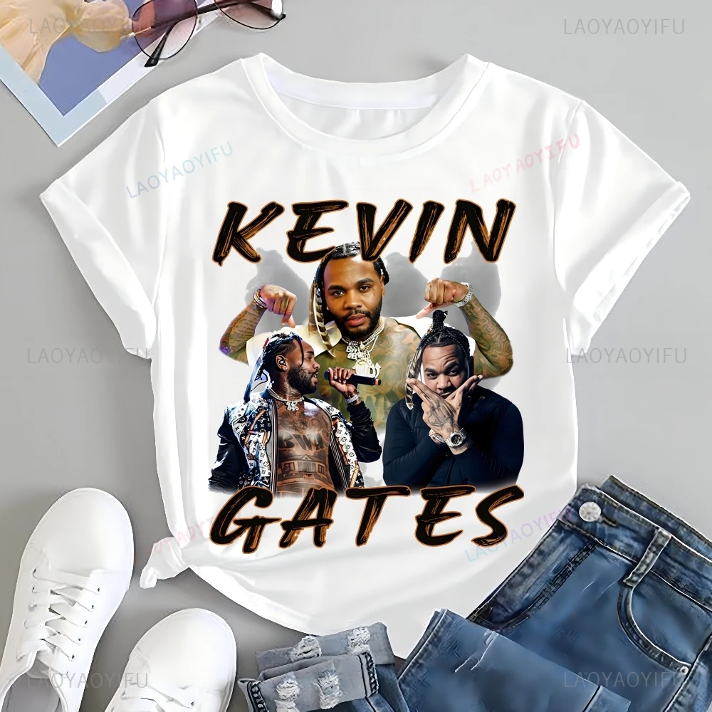 Vintage Kevin Gates Rapper bedrukt T-shirt Top Kevin Gates Trend Harajuku korte mouwen Unisex shirt grafisch oversized T-shirt